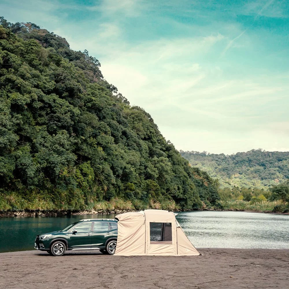 OutdoorBase 沙丘車尾帳【綠色工場】有雪裙新款 車後帳 車用客廳帳 車宿車泊 快速搭建 寬敞