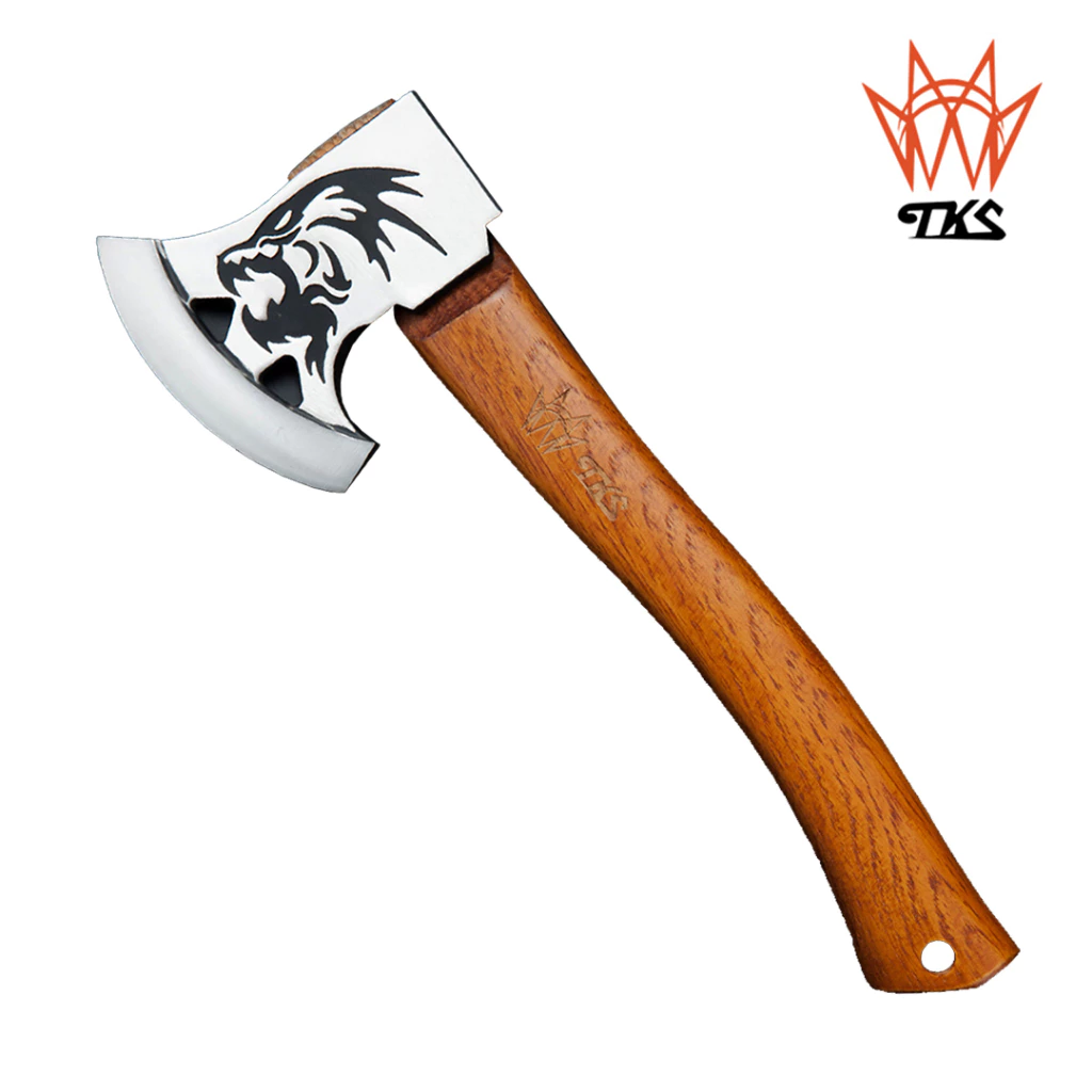 【綠色工場】TKS 野戰狼斧 二代 Pro Wolf 戰斧 斧頭 附保護斧套 山核桃木手柄 露營劈柴 砍柴