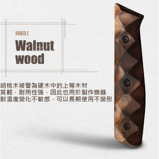 【綠色工場】KAZMI KZM 職人料理刀 3CR13不鏽鋼刀 胡桃木柄 露營刀具 野炊刀具 附皮革收納套