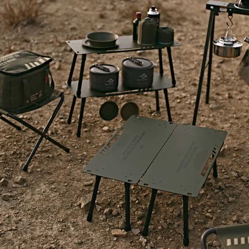 CARGO 工業風層架2入/折疊桌【綠色工場】鋁合金層架 置物架 置物桌 摺疊小桌 平板桌 附收納袋 軍風