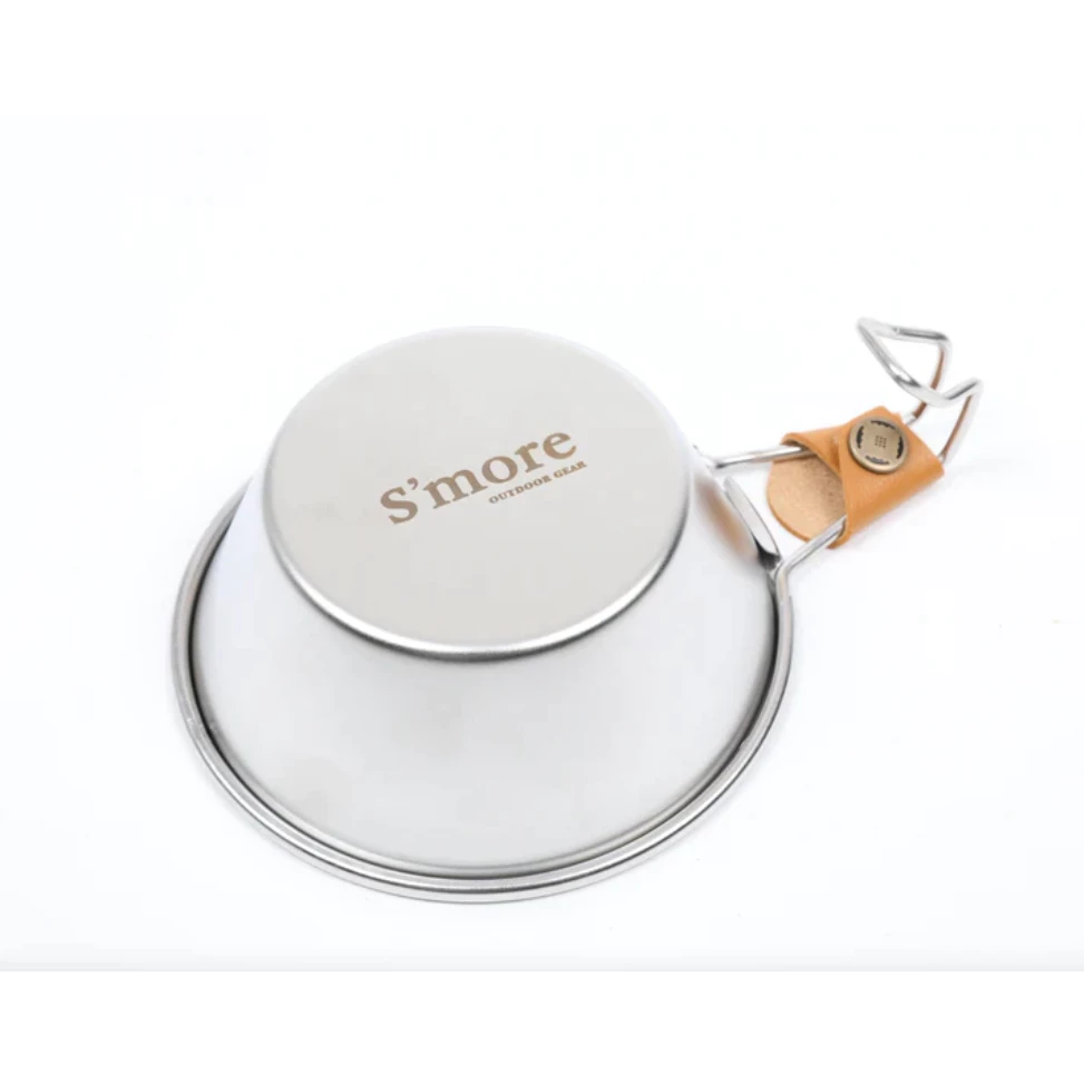 S'more 雪拉杯【綠色工場】(附手把皮套) 330ml 雪拉碗 露營碗 飯碗 湯碗 有把手 可堆疊 不鏽鋼304