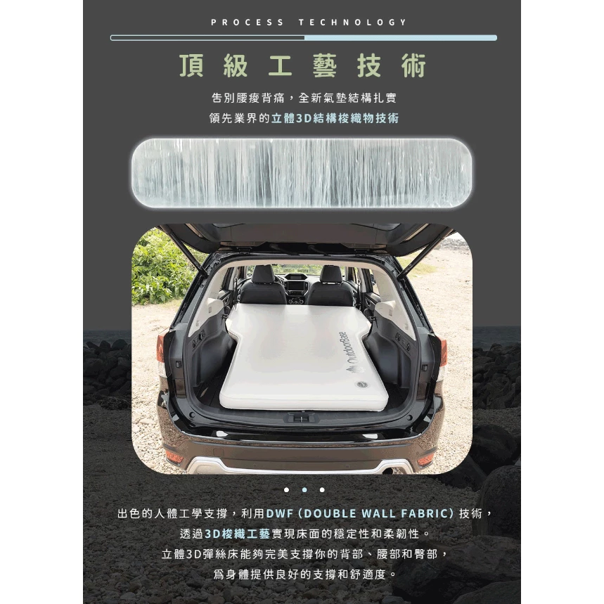 OutdoorBase 彈絲車中床【綠色工場】車用床墊 車宿 車露野營 充氣睡墊 車泊 露營充氣床墊 汽車床墊