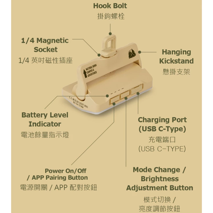 CARGO 工業風超輕量LED露營燈【綠色工場】照明燈 露營燈 LED燈 小夜燈 附收納盒 帳內燈 手持燈 防水燈