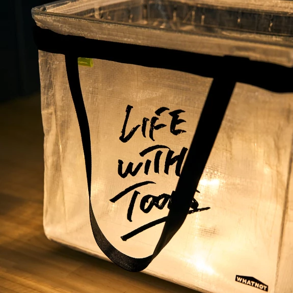 WHATNOT｜摺疊收納提籃【綠色工場】ONE TOUCH BUCKET CLEAR 手提袋 置物袋 裝備袋 收納袋