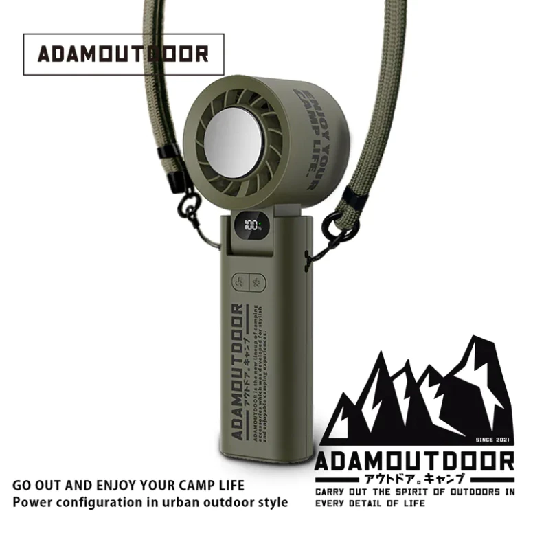 ADAMOUTDOOR｜隨身掛繩機能冰鎮風扇【綠色工場】手持風扇 隨行扇 迷你扇 充電風扇 露營風扇 口袋風扇