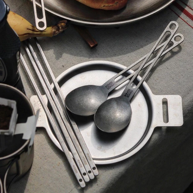 KINOX 不鏽鋼復古露營餐具套組【綠色工場】韓國製 露營餐具 筷子 湯匙 叉子 不鏽鋼316