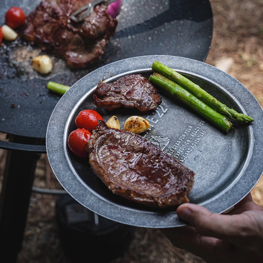 CARGO 直火餐盤【綠色工場】18/22cm 露營餐盤 露營餐盤 圓盤 露營盤 托盤 不鏽鋼盤 露營炊具 盤子