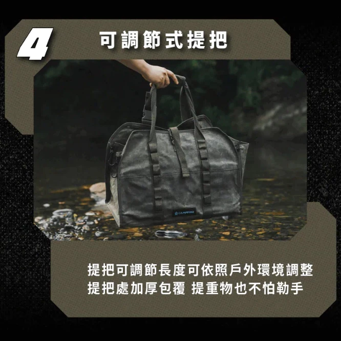 CAMPFIRE戰野上蠟帆布裝備袋【綠色工場】柴火收納包 木柴收納袋 柴火袋 柴薪袋 收納包 吊掛收納袋 置物袋 木柴袋