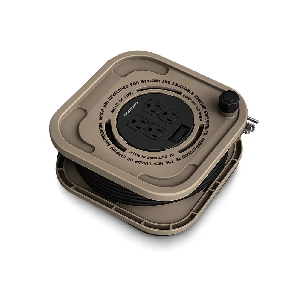 【ADAMOUTDOOR】  15M3PIN一切四座迴旋輪座動力線