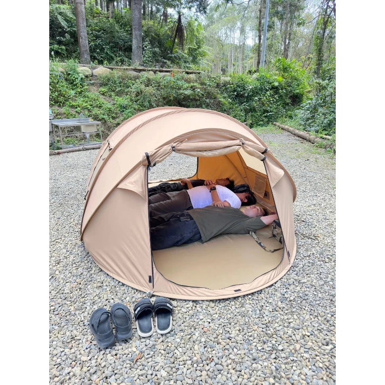 OWL camp ZERO秒拋帳【綠色工場】拋帳 速搭帳 科技棉帳 速開帳篷 秒搭帳 4人帳 輕鬆搭建 黑色/沙色