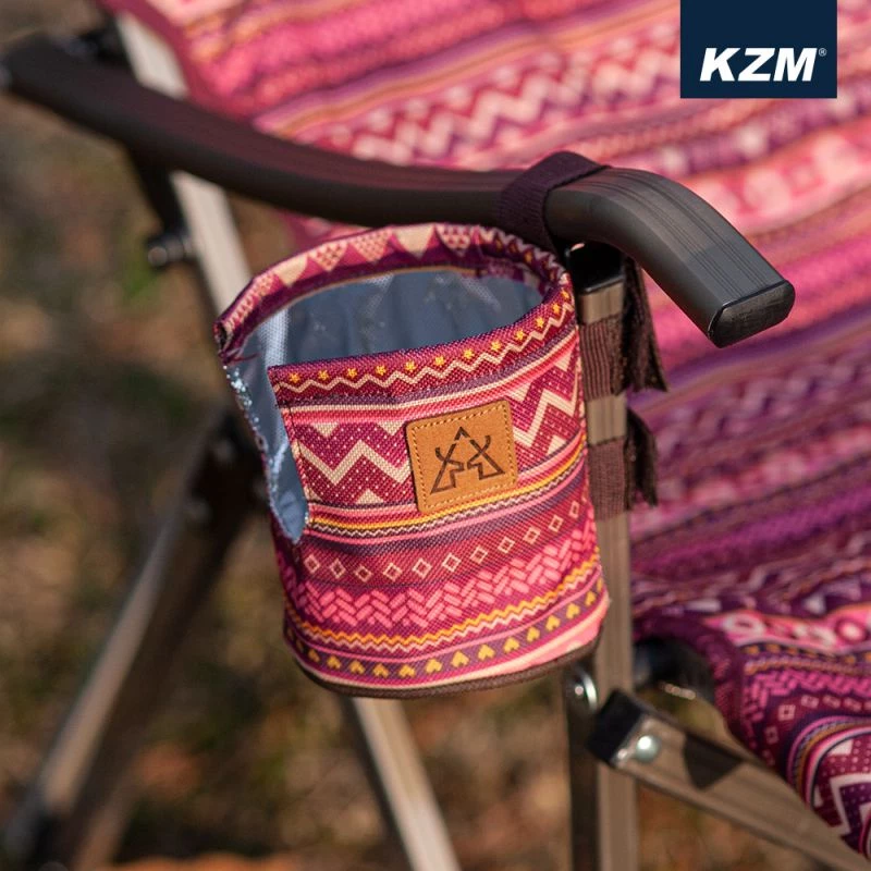【綠色工場】KAZMI 彩繪民族風保溫杯套-藍灰色／酒紅色/紅色/黑色 置杯架 置杯套 飲料套