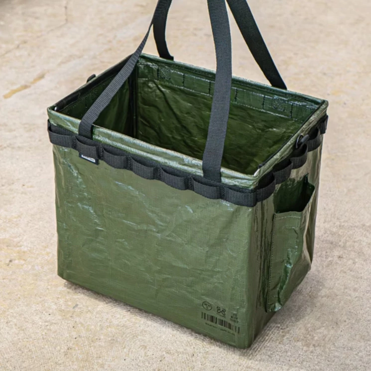 WHATNOT｜摺疊收納提籃-橄欖綠【綠色工場】ONE TOUCH BUCKET CLEAR 手提袋 置物袋 裝備袋