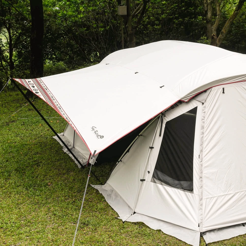 【綠色工場】彩繪天空帳4D帳篷專用 地布 鷗翼頂布 紅圖騰 外地墊 野餐墊 防潮地布