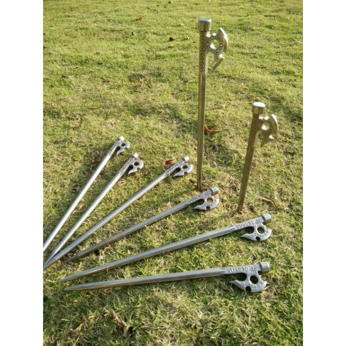 【綠色工場】TKS 神斧釘 SUS630不鏽鋼原色營釘 (TK-270A) 不鏽鋼營釘 露營營釘 地釘 造型釘