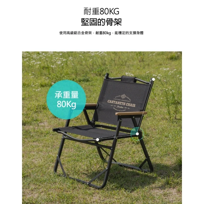 【綠色工場】 KAZMI KZM 素面木手把低座折疊椅 休閒椅 露營椅 武椅 摺疊椅 收納椅 (K20T1C026)