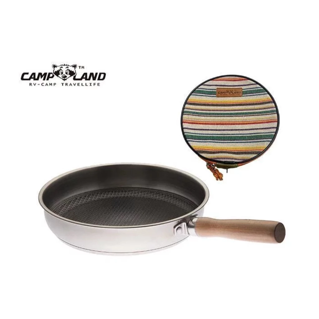 【綠色工場】CAMP LAND RV-ST-930 白金野炊電蝕平底鍋 不沾鍋 煎鍋 不鏽鋼平底鍋 露營平底鍋 居家
