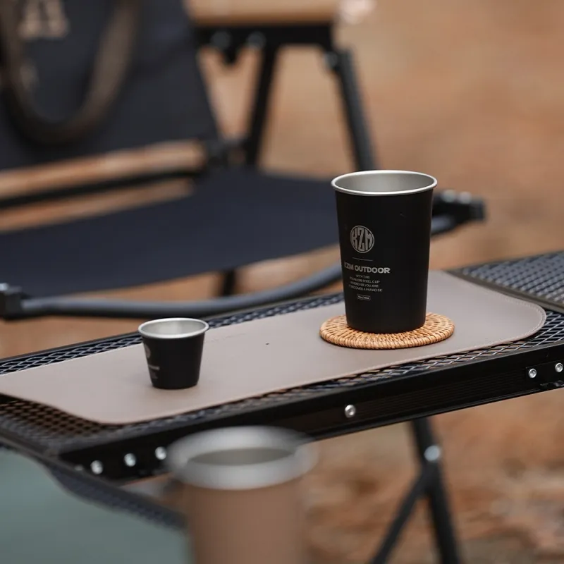 【綠色工場】KAZMI KZM 工業風304不鏽鋼套杯8件組 不鏽鋼杯 酒杯 飲料杯 露營用杯 水杯 附收納袋