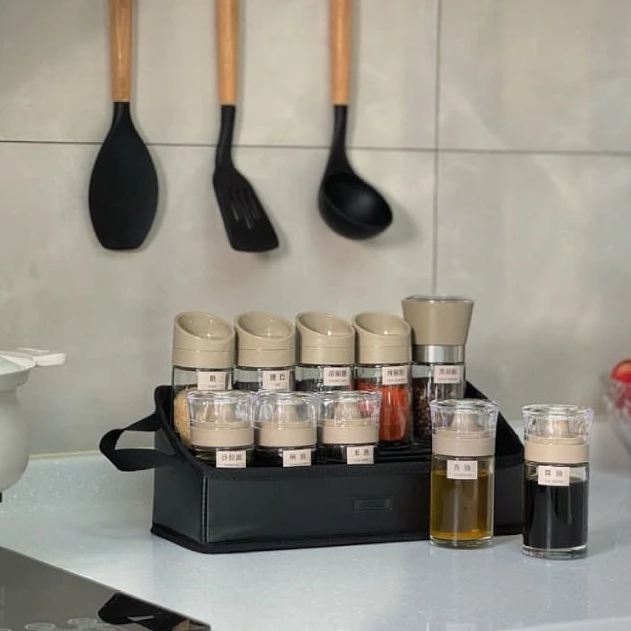 仙德曼 Sadomain 露營調味罐10件套組【綠色工場】台灣製造（附收納提袋）玻璃調味罐 調味瓶 CA001