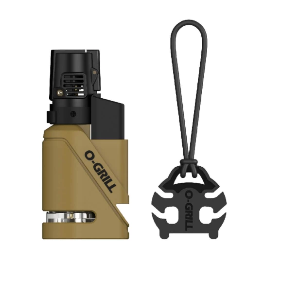 O-Grill GJ-200 安全防風打火機 沙綠2入組【綠色工場】打火機 1300°C藍色火焰 兩段式點火 台灣製