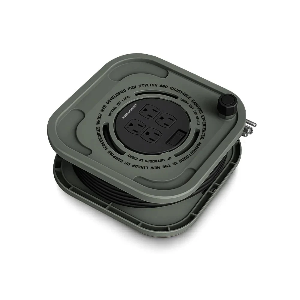 【ADAMOUTDOOR】  15M3PIN一切四座迴旋輪座動力線