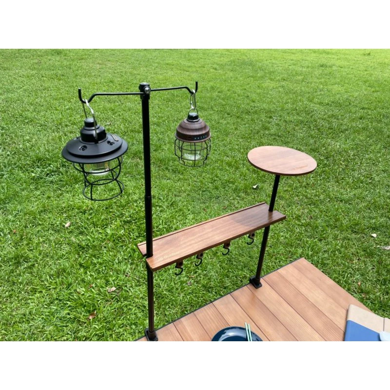 JG Outdoor 配件組 【綠色工場】桌面吊物架 吊物掛燈組 桌面伸縮吊燈架 層板組 掛物架 桌邊架 露營燈架