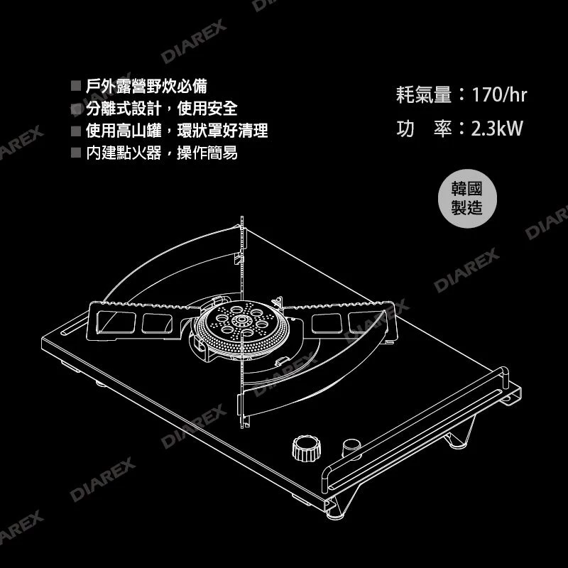 【綠色工場】Pro Kamping領航家 黑騎士單口爐 IGT一單位 瓦斯爐 高山瓦斯爐 戶外露營野炊 韓國製