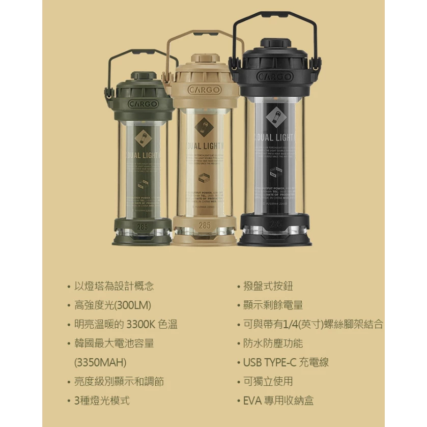 CARGO 工業風LED燈 mini【綠色工場】 多功能LED燈 露營燈 帳內燈 照明燈 燈塔手電筒 營燈 小夜燈