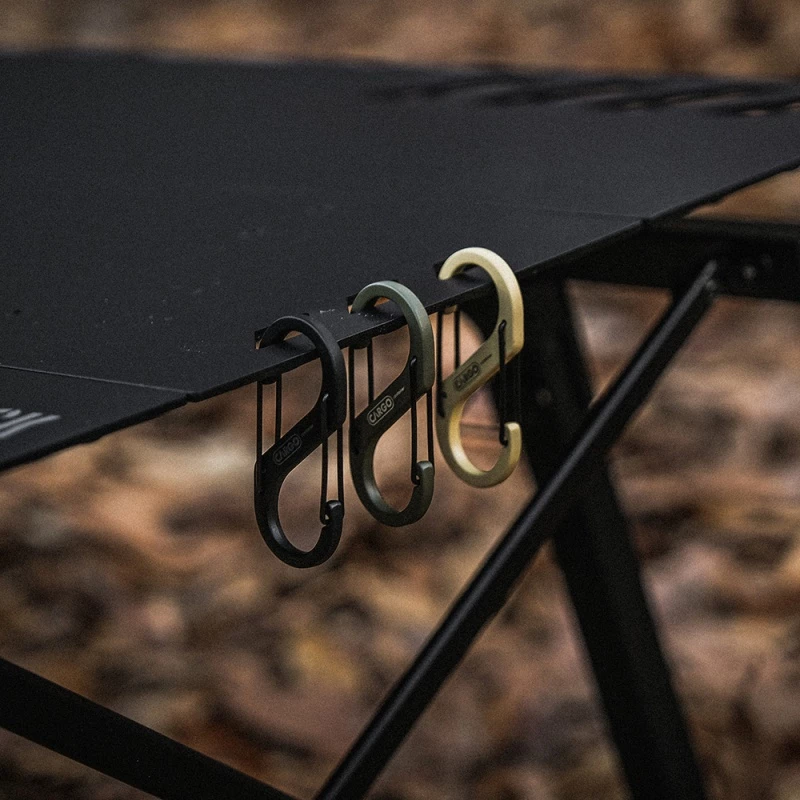 【綠色工場】 CARGO S型登山扣 金屬掛勾 S扣 可承重100kg 鋅合金 啞光黑/沙色/軍綠 露營神器 掛勾