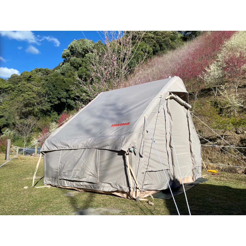 【綠色工場】YAKIMA 戶外充氣帳 棉布充氣帳 加厚棉布充氣帳篷 充氣帳篷 科技棉 紗窗 露營 打氣帳 (附打氣筒)