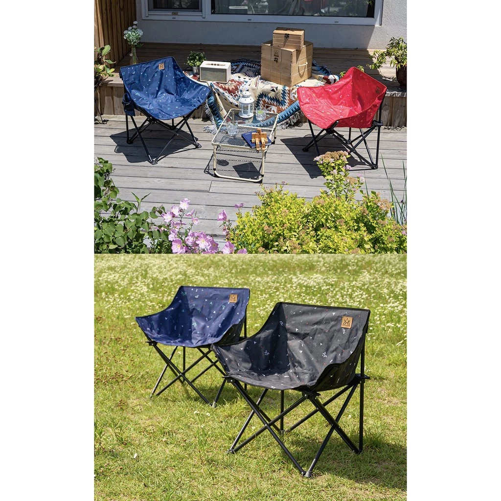 【綠色工場】KAZMI KZM 印花休閒折疊椅(桃紅色) 休閒椅 涼椅 收納椅 露營椅 兒童椅 (K20T1C018)