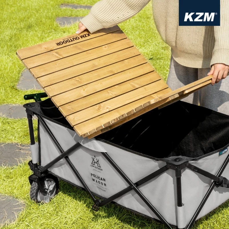 【綠色工場】KAZMI KZM 多功能露營折疊手拉車專用木桌板 (K21T3F03) 摺疊桌板 桌板
