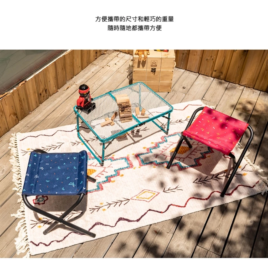 【綠色工場】KAZMI KZM 印花小板凳2入 露營椅 童軍椅 折凳 兒童椅 摺疊凳 摺疊椅 露營(K20T1C017)