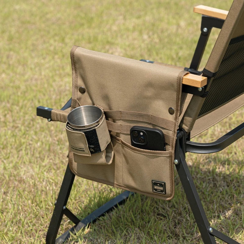 KAZMI KZM 素面椅側置物袋含杯套【綠色工場】 收納袋 置物袋 置物包 掛物袋 露營 野營 戶外 側掛袋