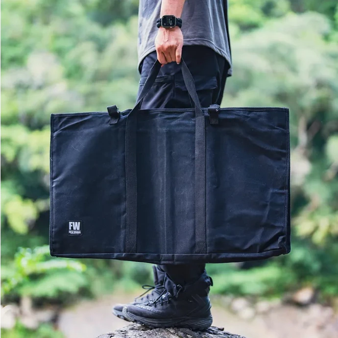 FIELD WORKS 鐵件收納袋【綠色工場】上蠟帆布袋 FW鐵桌板可收納 加厚手提袋 7個收納夾層 防水抗撕裂