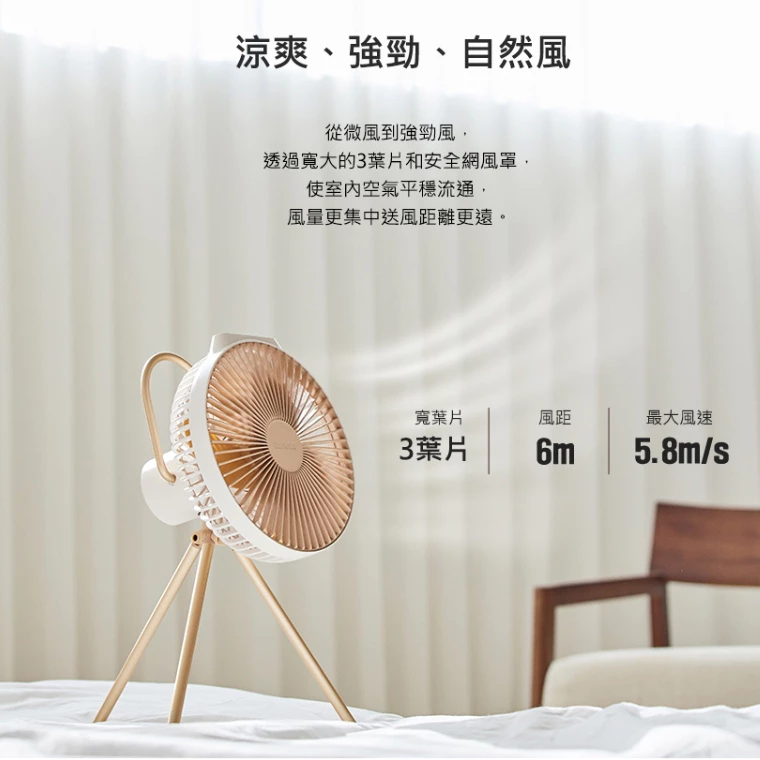 CLAYMORE V600+ 無線風扇含收納袋【綠色工場】總代理保固 露營風扇 電風扇 充電式電風扇 循環風扇 吊掛扇