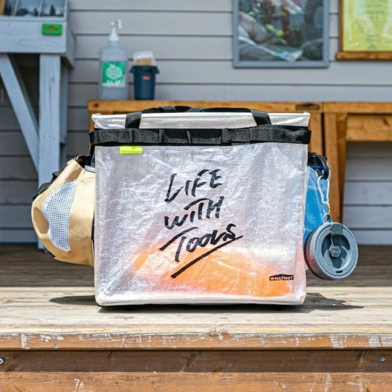 WHATNOT｜摺疊收納提籃【綠色工場】ONE TOUCH BUCKET CLEAR 手提袋 置物袋 裝備袋 收納袋