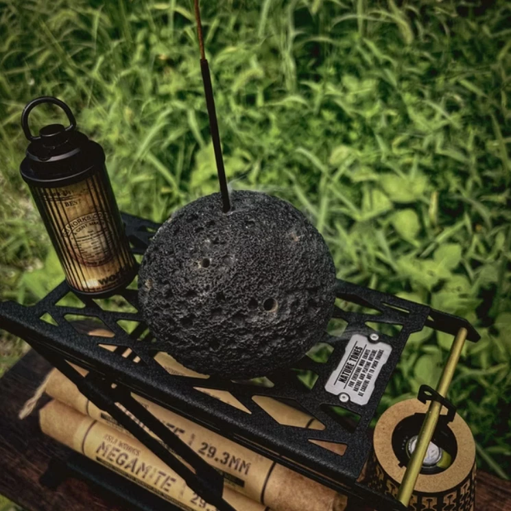 isli works 隕石香座 【綠色工場】含收納袋 線香座 線香台 薰香座 韓國製 陶瓷線香座 風格露營