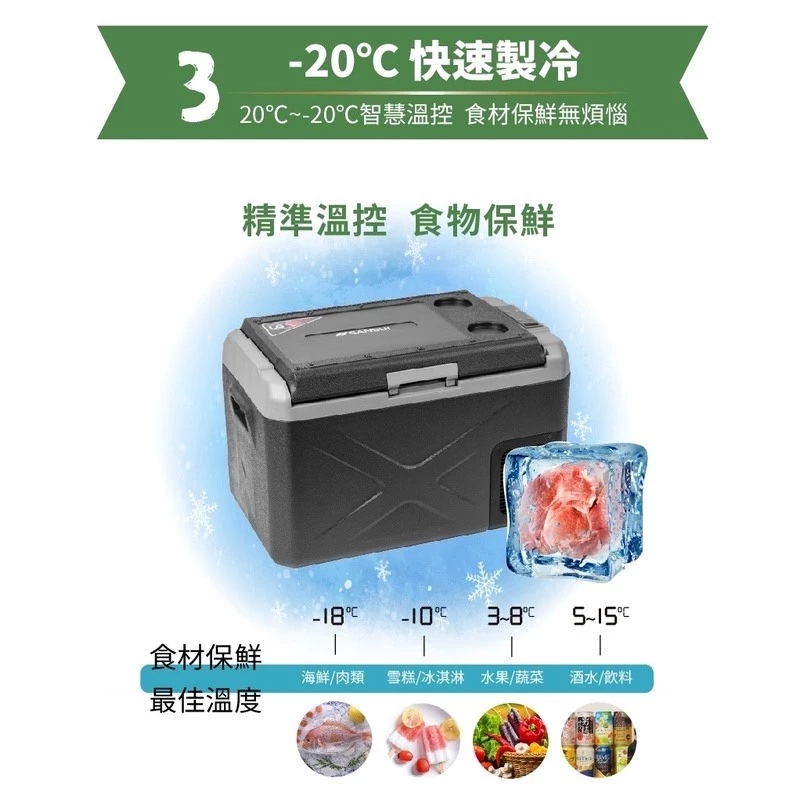 山水 APP控溫行動冰箱30公升 (加送戶外露營推車) 【綠色工場】 SL-G30 LG壓縮機 露營冰箱 車用冰箱