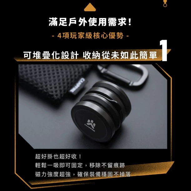 CAMPFIRE 磁吸掛鉤組 二入組【綠色工場】強力磁鐵 帳篷掛勾 磁鐵掛勾 吊掛組 掛勾 露營實用小物 航太鋁合金