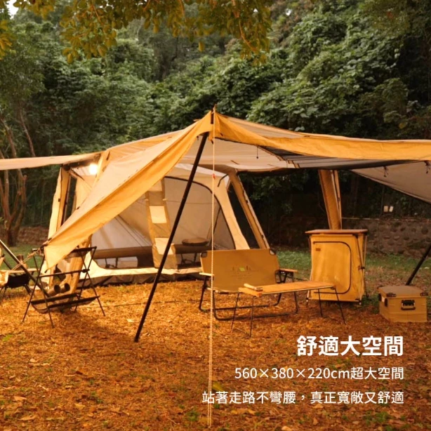 OutdoorBase EXIT.1任意充氣帳【綠色工場】充氣式隧道帳 氣柱帳 露營帳篷 一房一廳 4人帳 家庭帳 別墅