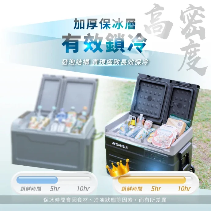 <贈充電式風扇>【SANSUI山水】 冰航號  LG壓縮機雙槽雙溫控行動冰箱