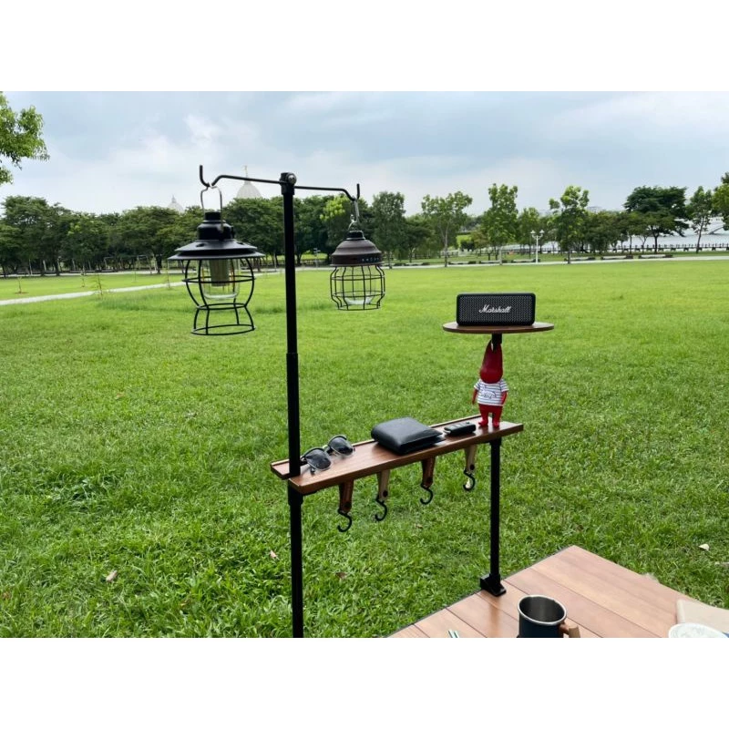 JG Outdoor 配件組 【綠色工場】桌面吊物架 吊物掛燈組 桌面伸縮吊燈架 層板組 掛物架 桌邊架 露營燈架
