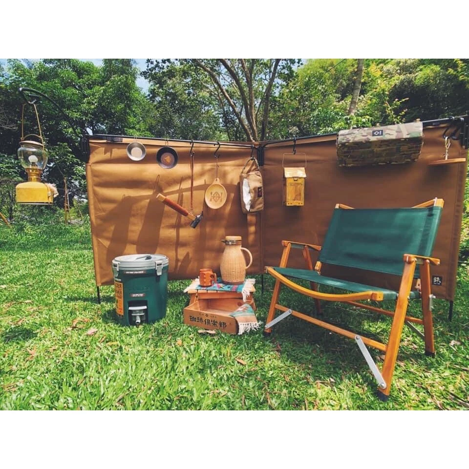 【綠色工場】附月掛組 鐵 鉄 Iron Work 鐵陣幕 軍風露營 擋風布 露營佈置 美學 掛架 戶外野餐