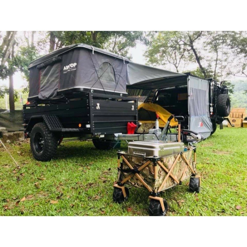 【綠色工場】OWL 精緻手拉車 越野寬輪 防水牛津布 手推車 折疊式拖車 露營推車 寵物推車 小孩推車