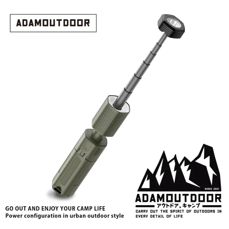 ADAMOUTDOOR｜萬用伸縮野營燈 二代【綠色工場】 露營燈 LED燈 營燈 照明燈 手電筒 附收納盒 軍風
