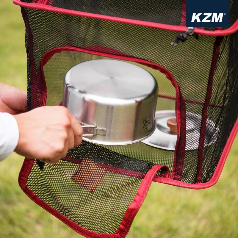 【綠色工場】KAZMI 四層方形餐櫥籃 (K3T3K009) 餐碗籃 網籃 置物籃 瀝水籃 掛籃 露營餐碗籃 收納網籃