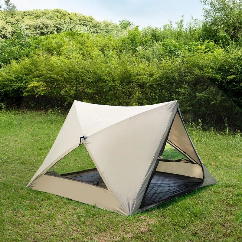 【綠色工場】KAZMI KZM Trion 新三角速搭帳 秒帳 野餐帳 遮陽帳 沙灘帳秒拋帳 登山 露營 帳篷 奶茶色