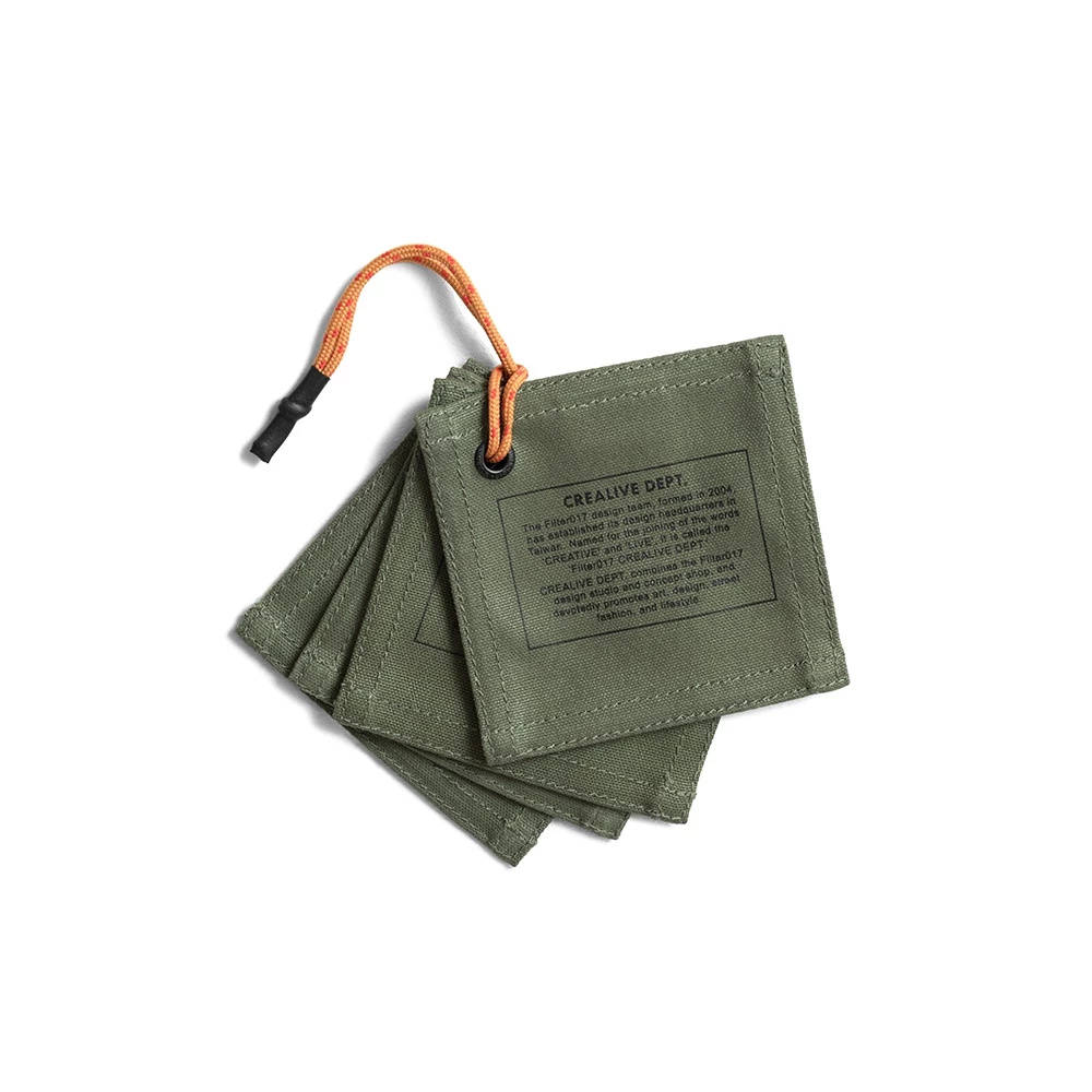 【綠色工場】Filter017 Waxed Canvas Coasters﻿ 上蠟帆布杯墊(4片入)﻿ 軍風 露營 野營