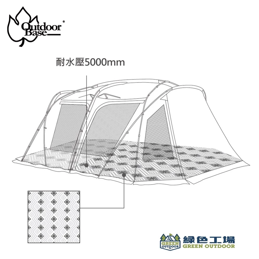【綠色工場】彩繪天空帳4D帳篷專用 地布 鷗翼頂布 紅圖騰 外地墊 野餐墊 防潮地布
