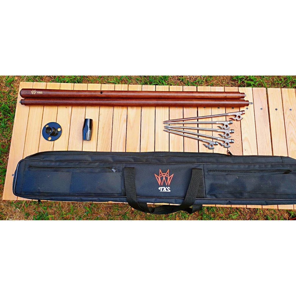 【綠色工場】TKS 懸月燈柱 附贈5支神斧釘 實木燈柱 露營燈住 美國白蠟木 90-180cm 露營燈掛柱 含收納袋